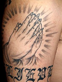 神の手＆英文字のタトゥー403_4